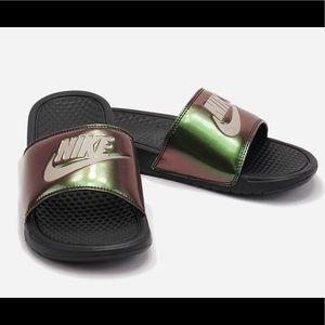 nike slides holographic